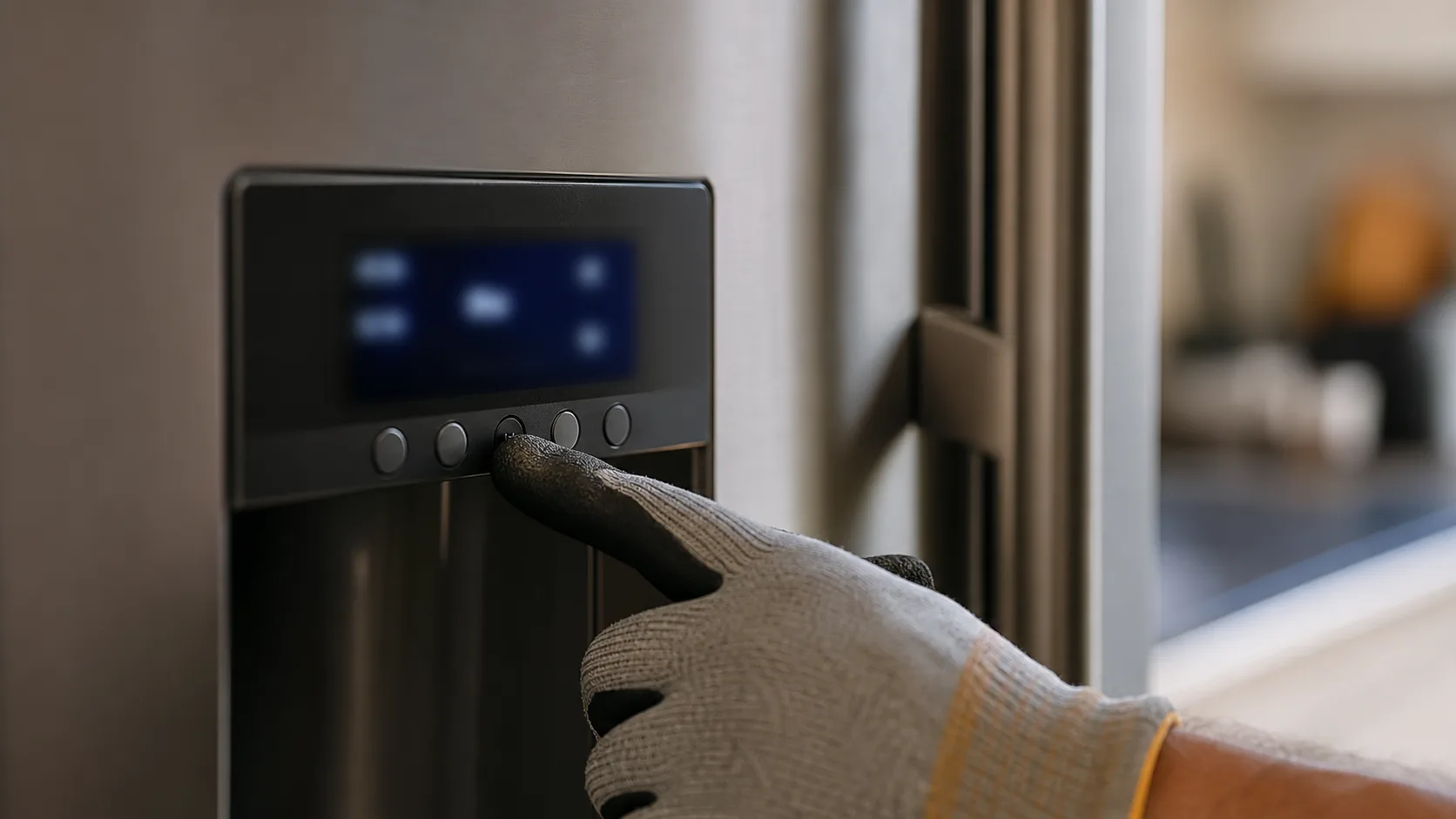 Frigidaire refrigerator control panel used to check freezer and fridge settings.