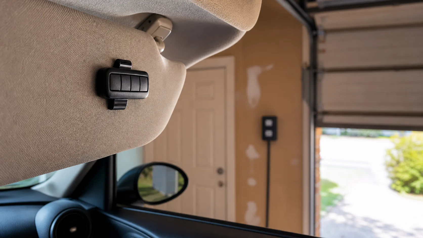 Garage door remote and wall control, common causes of a door opening by itself.