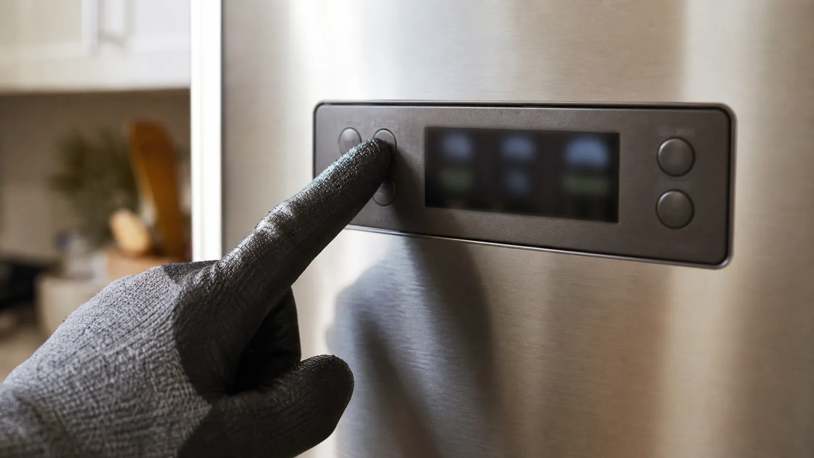 Kenmore refrigerator control panel used to check temperature settings.