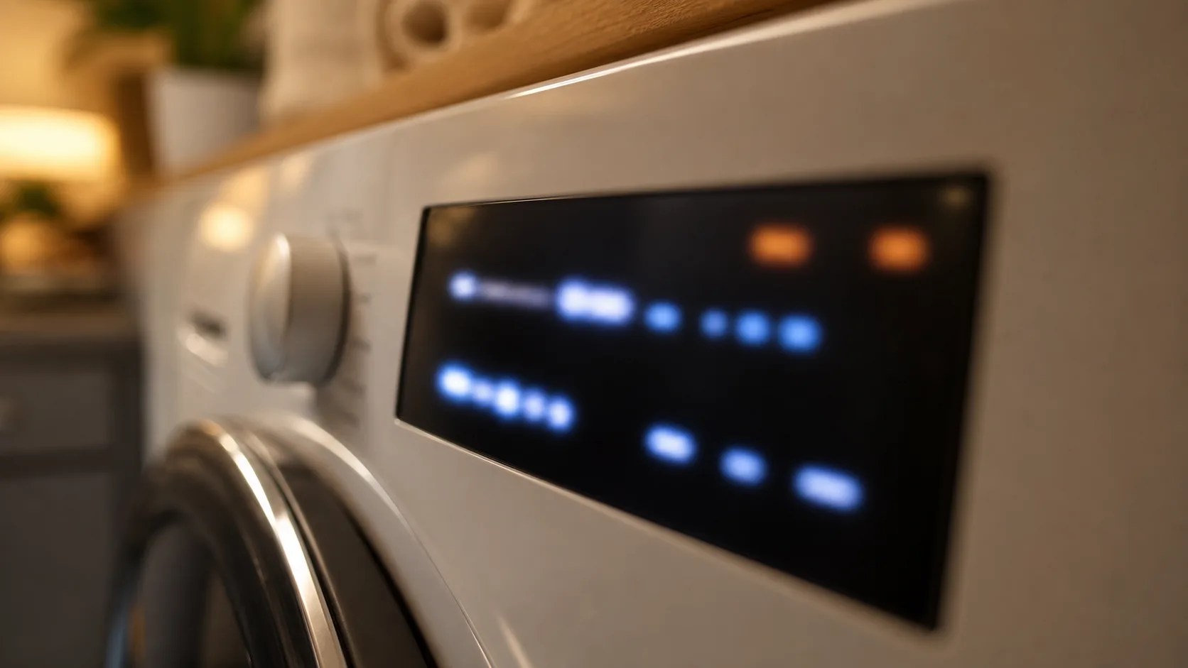 LG washer display showing the UE unbalanced load error code.
