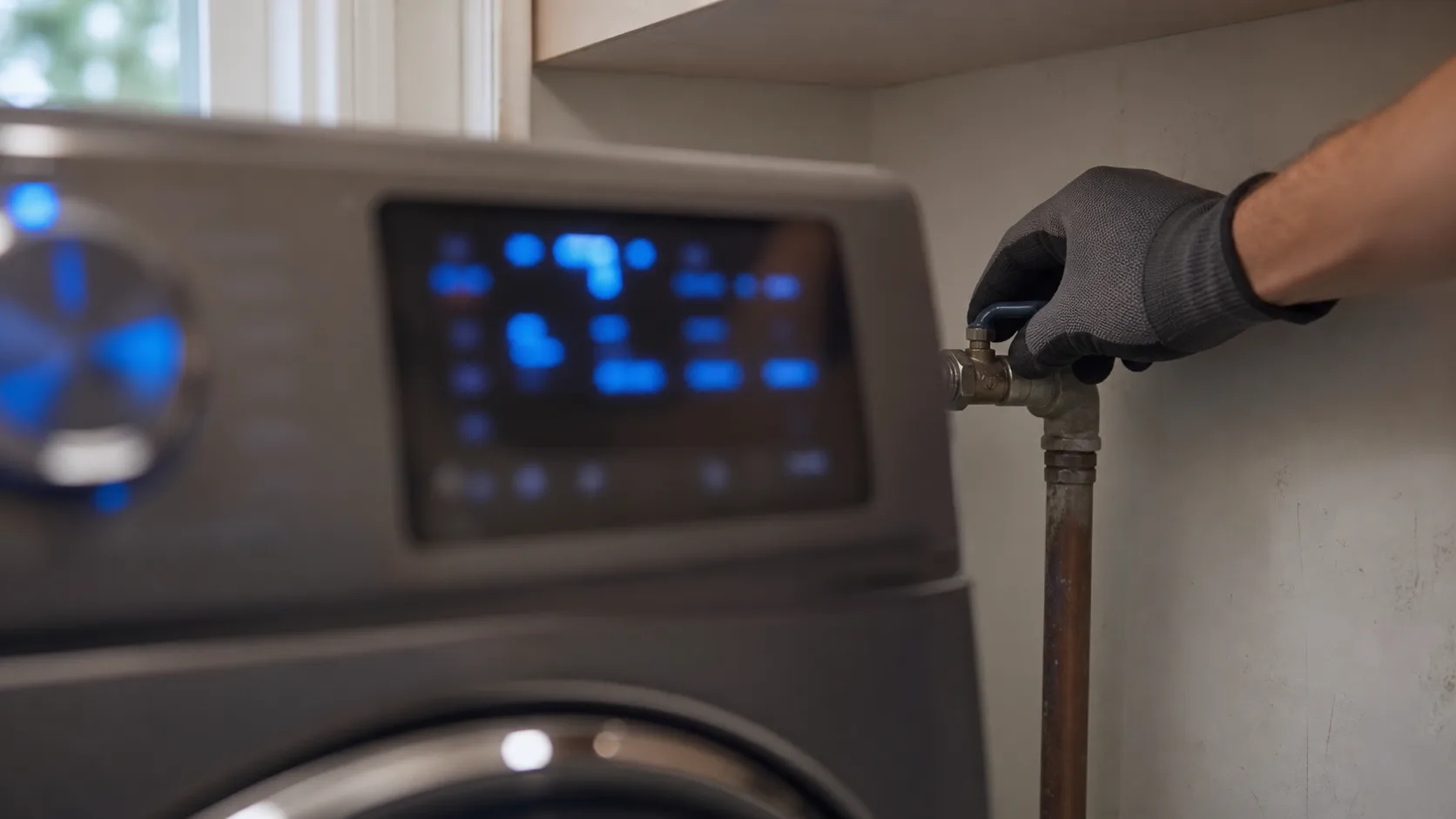 Maytag washer display showing the LF water-supply error code.