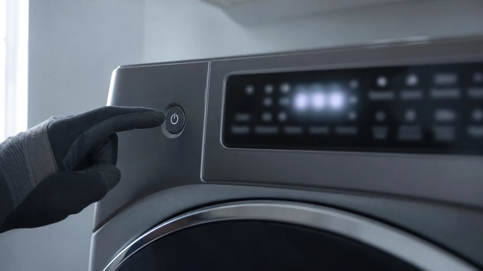 Samsung dryer display showing the 9C1 power fault error code.