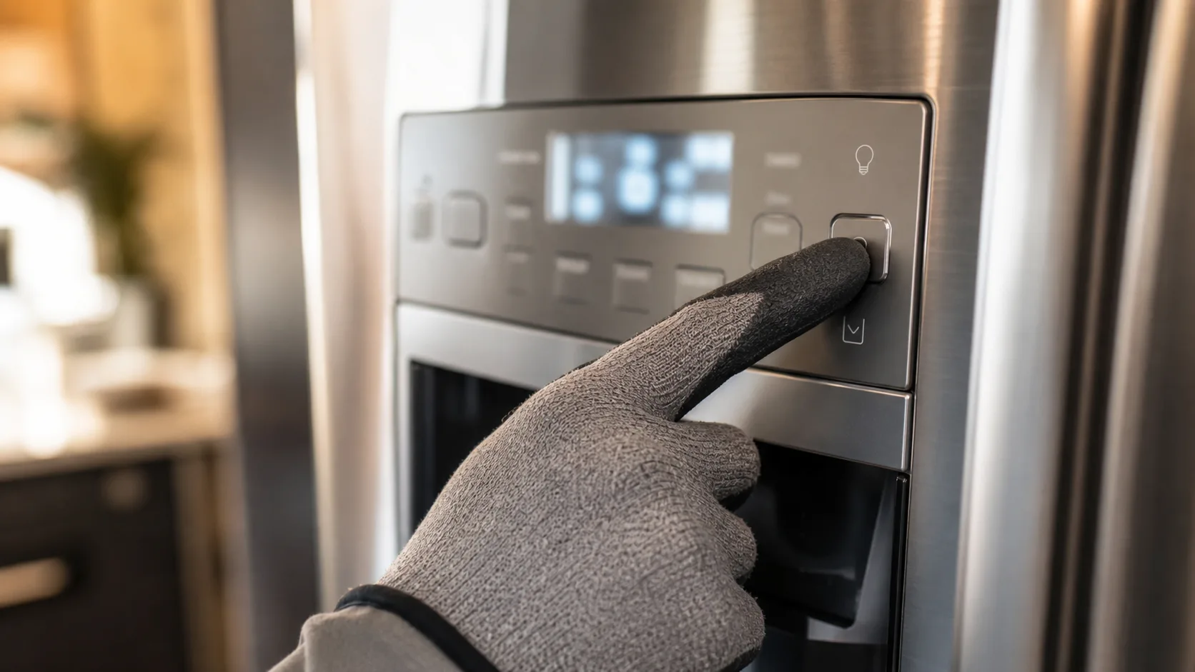 Samsung refrigerator control panel used to check cooling settings.