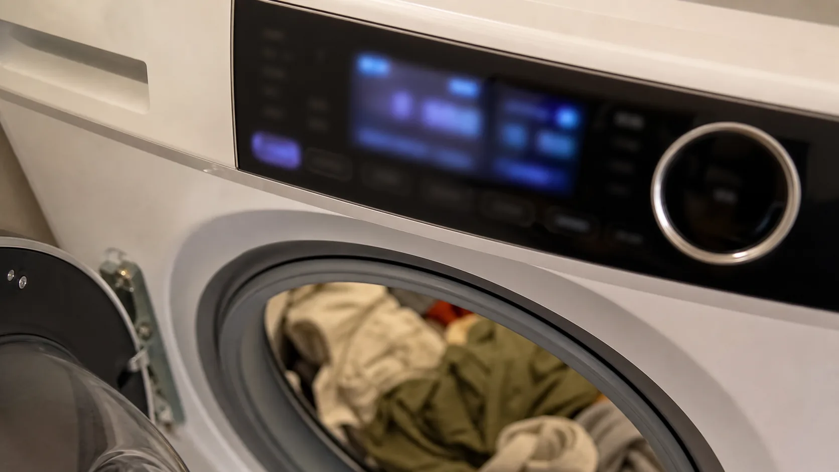 Samsung washer display showing the DE door error code.