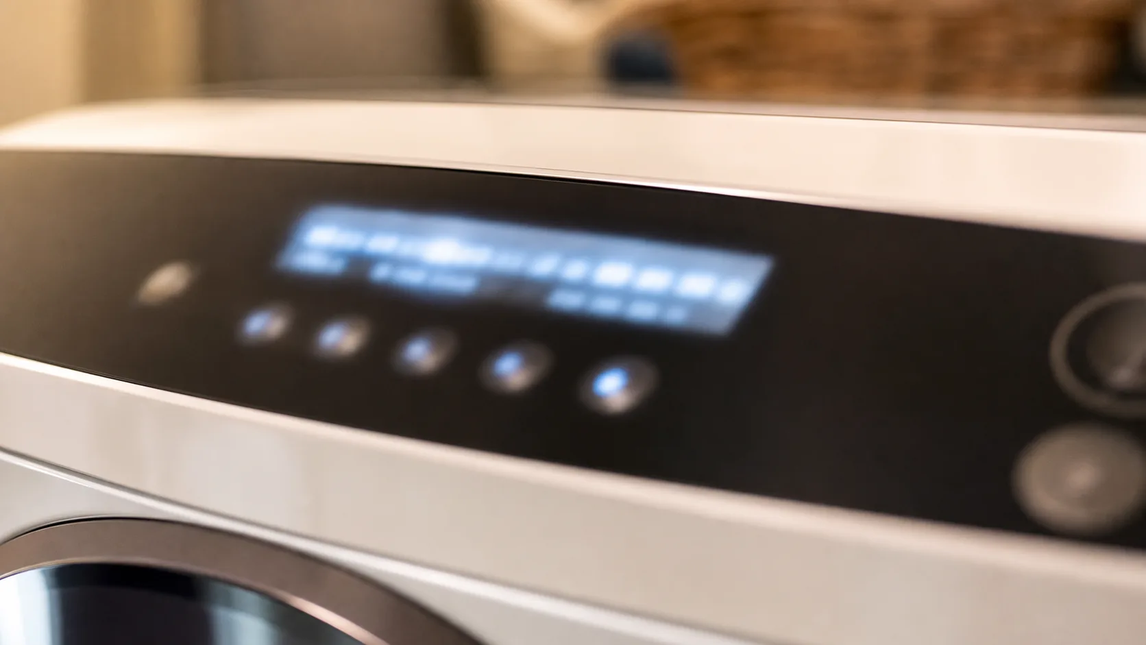 Samsung washer control panel display showing an error code.