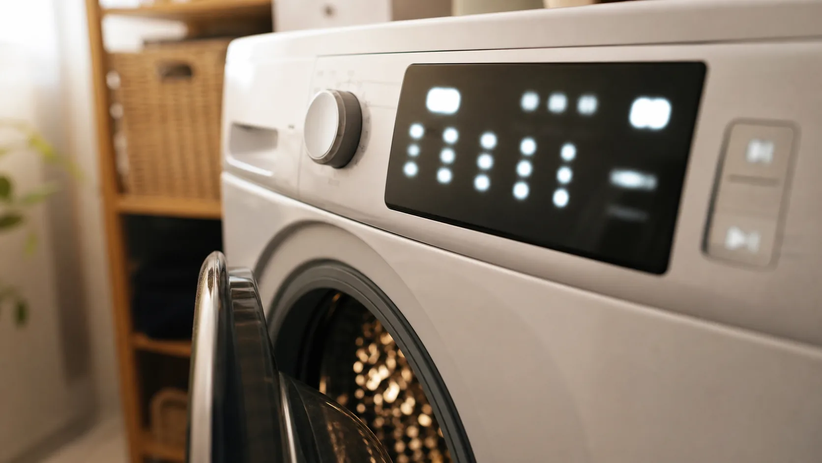 Samsung washer display showing the UE unbalanced load error code.