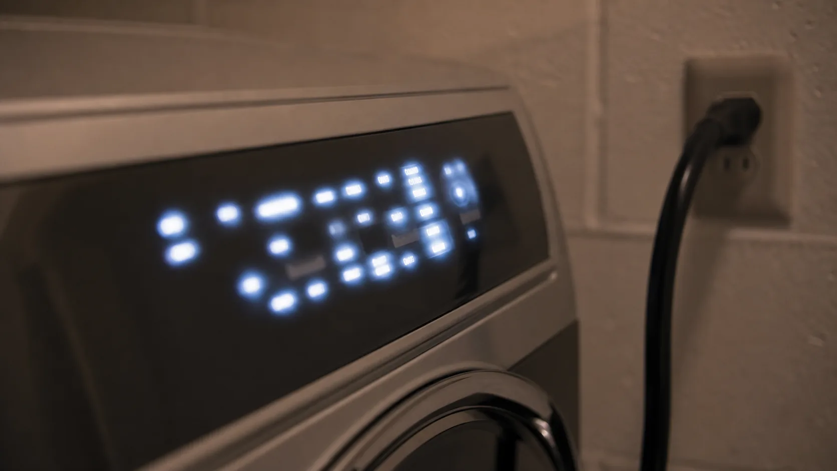 Whirlpool dryer display showing the PF power-failure error code.