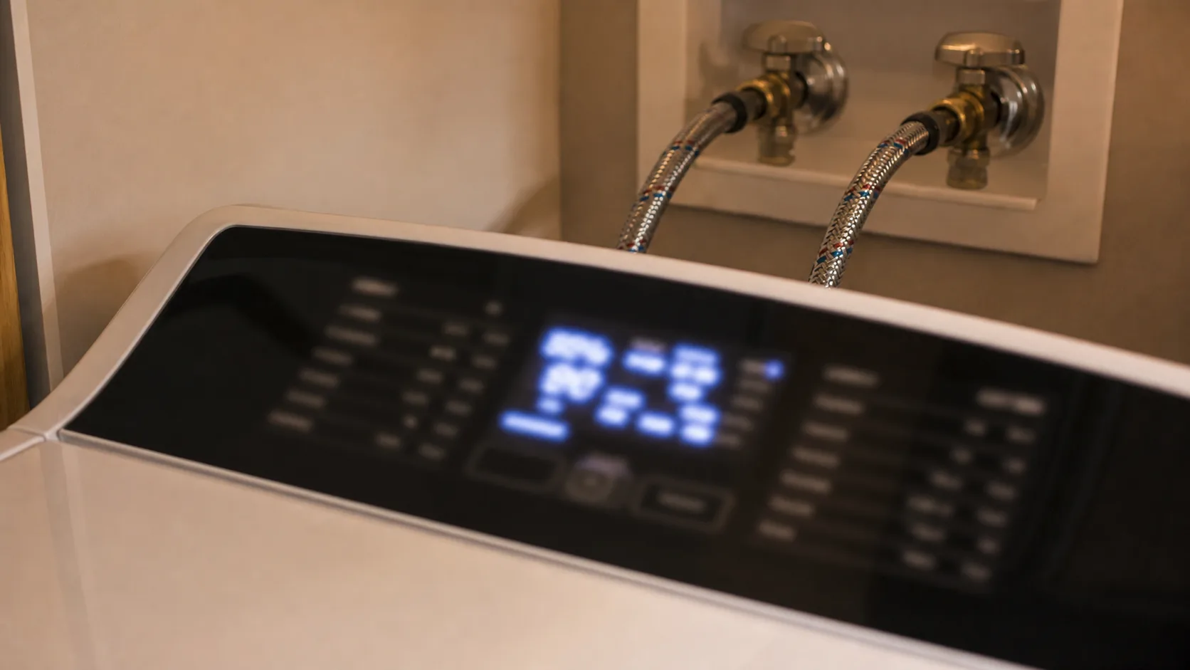 Whirlpool washer display showing the LF water-supply error code.