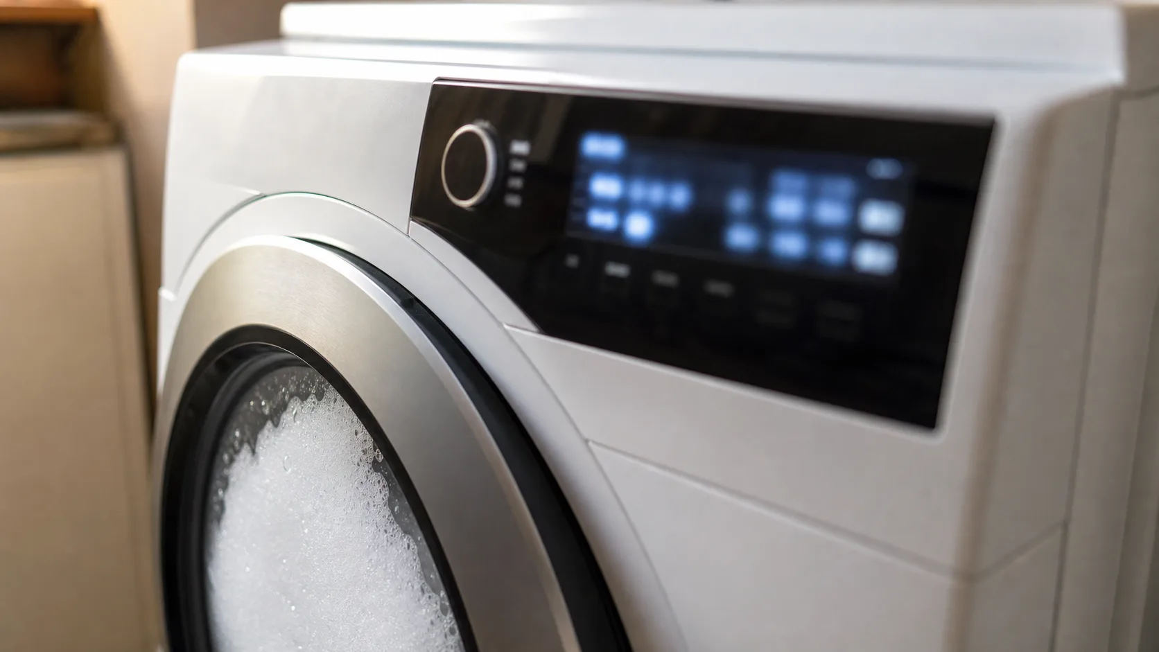Whirlpool washer display showing the SUD suds-lock error code.
