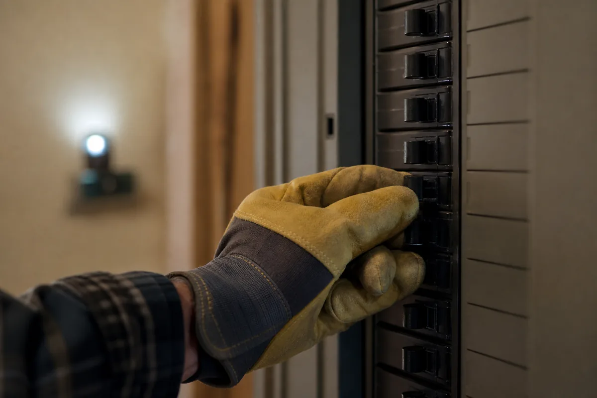Checking the breaker and wall control console when a garage door opener has no power.